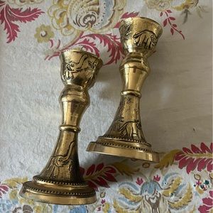 Vintage brass candle holders made in India